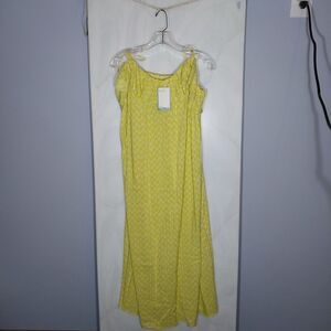 H&M Flounce Trim Sundress Sz L Vibrant Bright Yellow Beachy Boho Cottagecore NWT